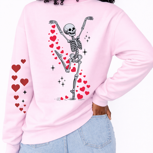 Dancing Skeleton Valentine Sweatshirt – Funny Love Design (Design 07)