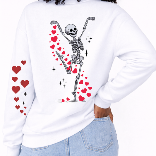 Dancing Skeleton Valentine Sweatshirt – Funny Love Design (Design 07)