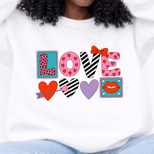 LOVE Icons Valentine Sweatshirt – Cute Heart Graphic (Design 02)