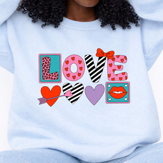 LOVE Icons Valentine Sweatshirt – Cute Heart Graphic (Design 02)