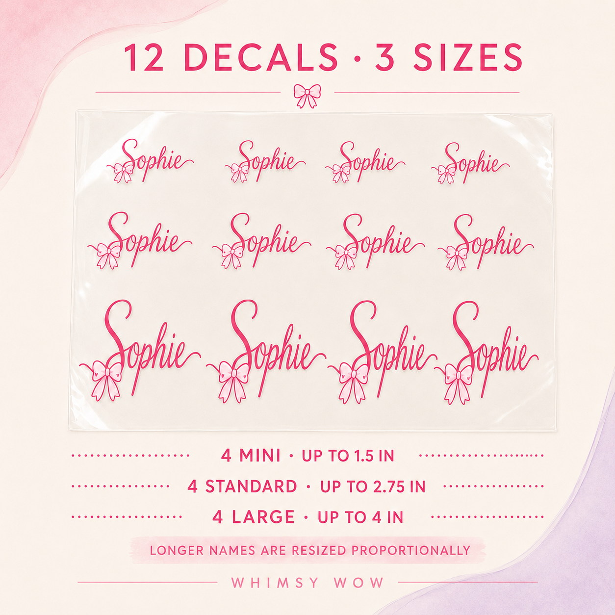Bow Signature Name Decal Sheet