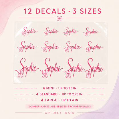 Bow Signature Name Decal Sheet