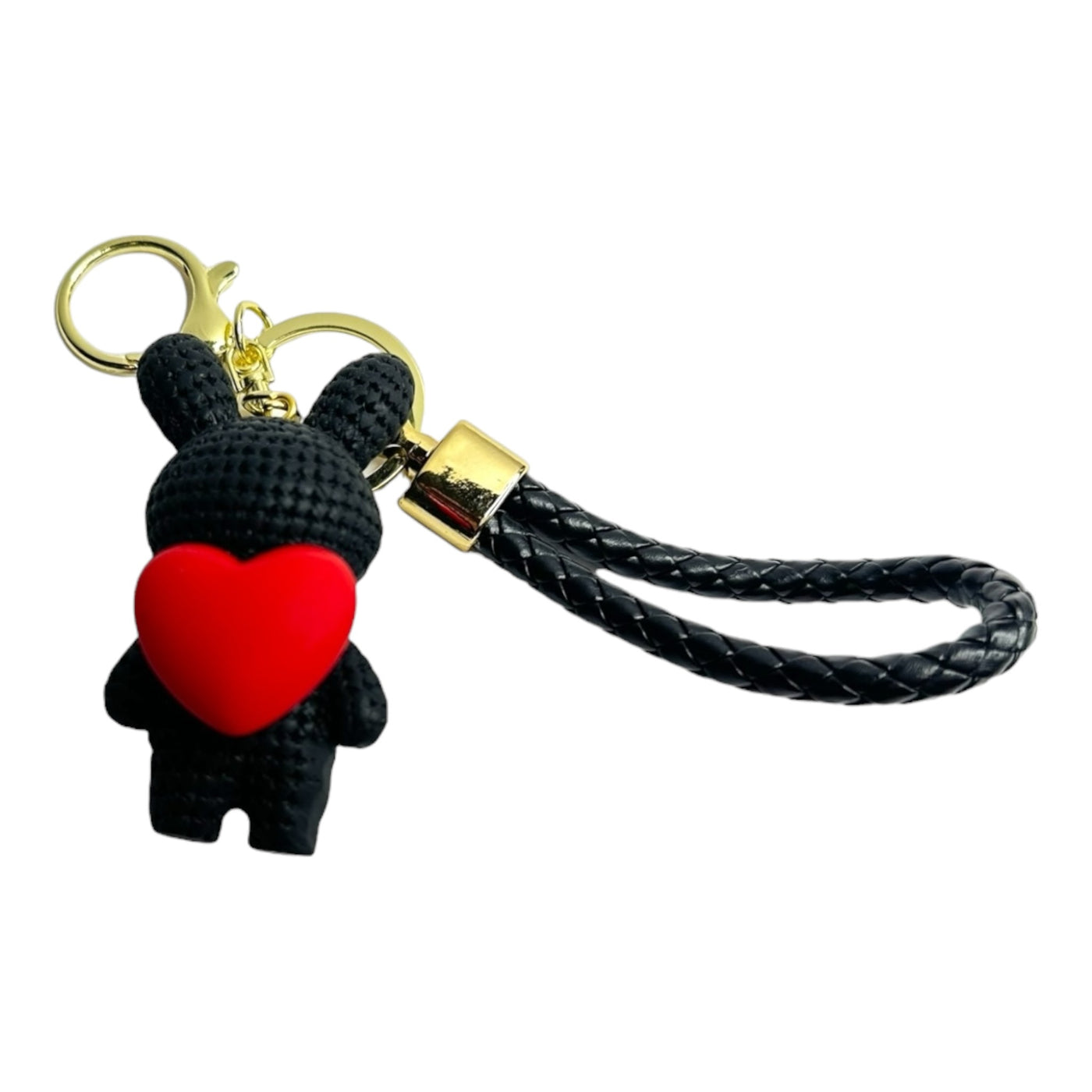 Lovely Cartoon Rabbit Heart Keychain