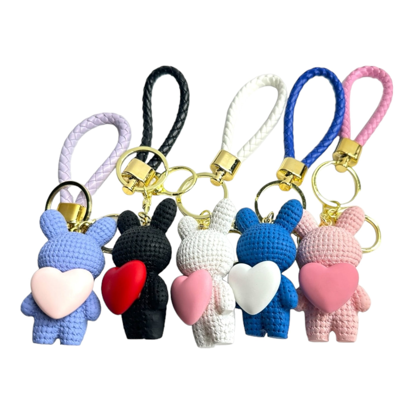 Lovely Cartoon Rabbit Heart Keychain
