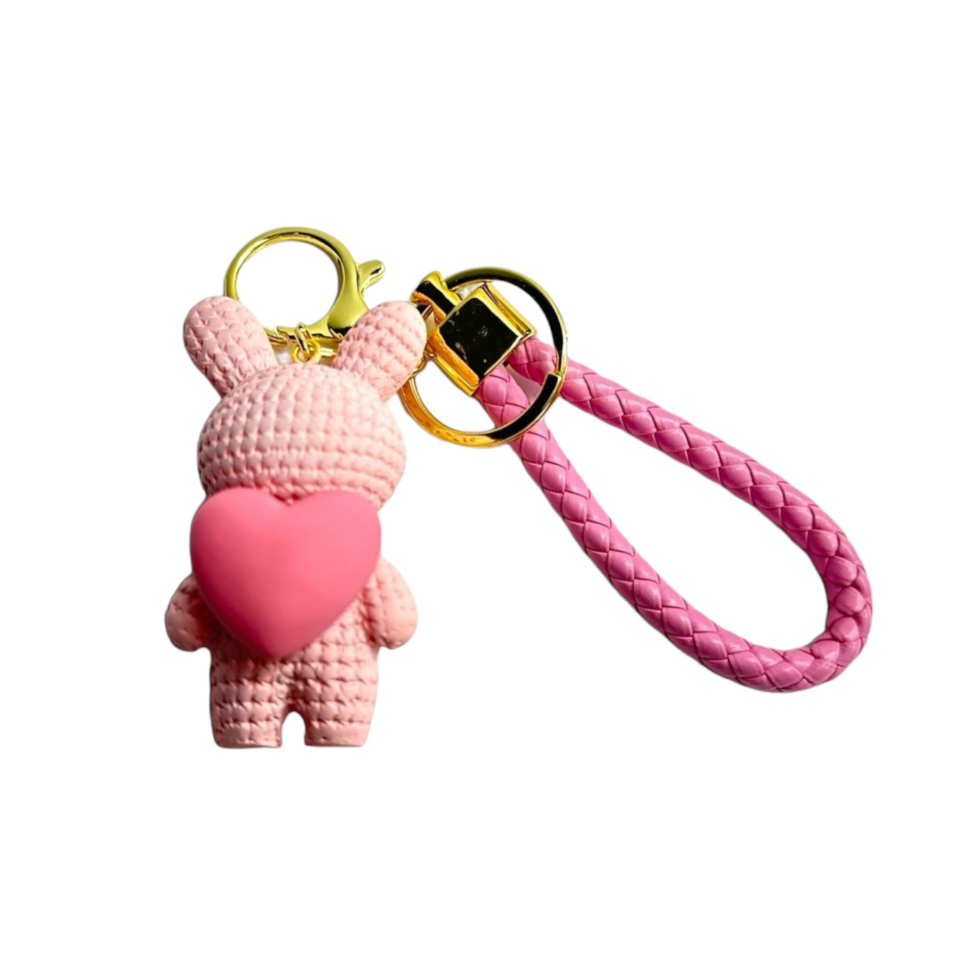 Lovely Cartoon Rabbit Heart Keychain