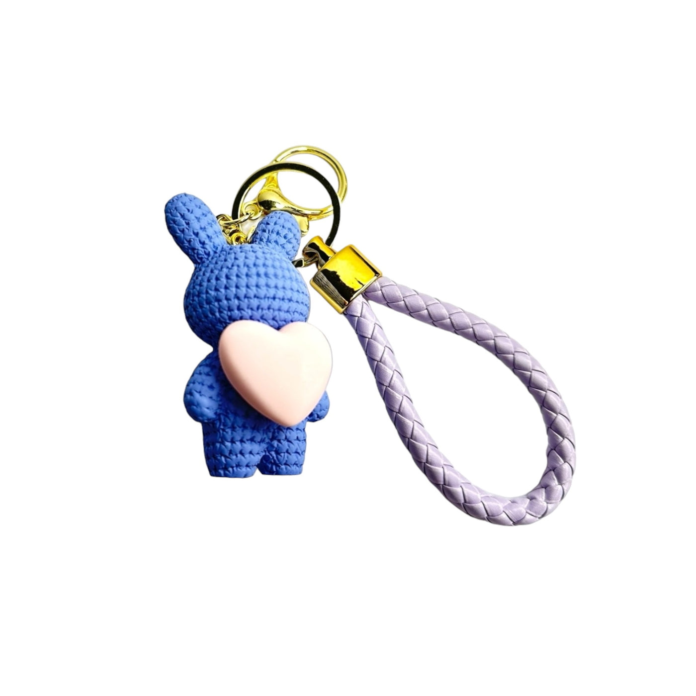 Lovely Cartoon Rabbit Heart Keychain