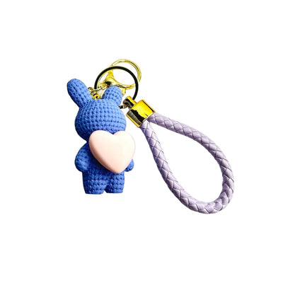 Lovely Cartoon Rabbit Heart Keychain