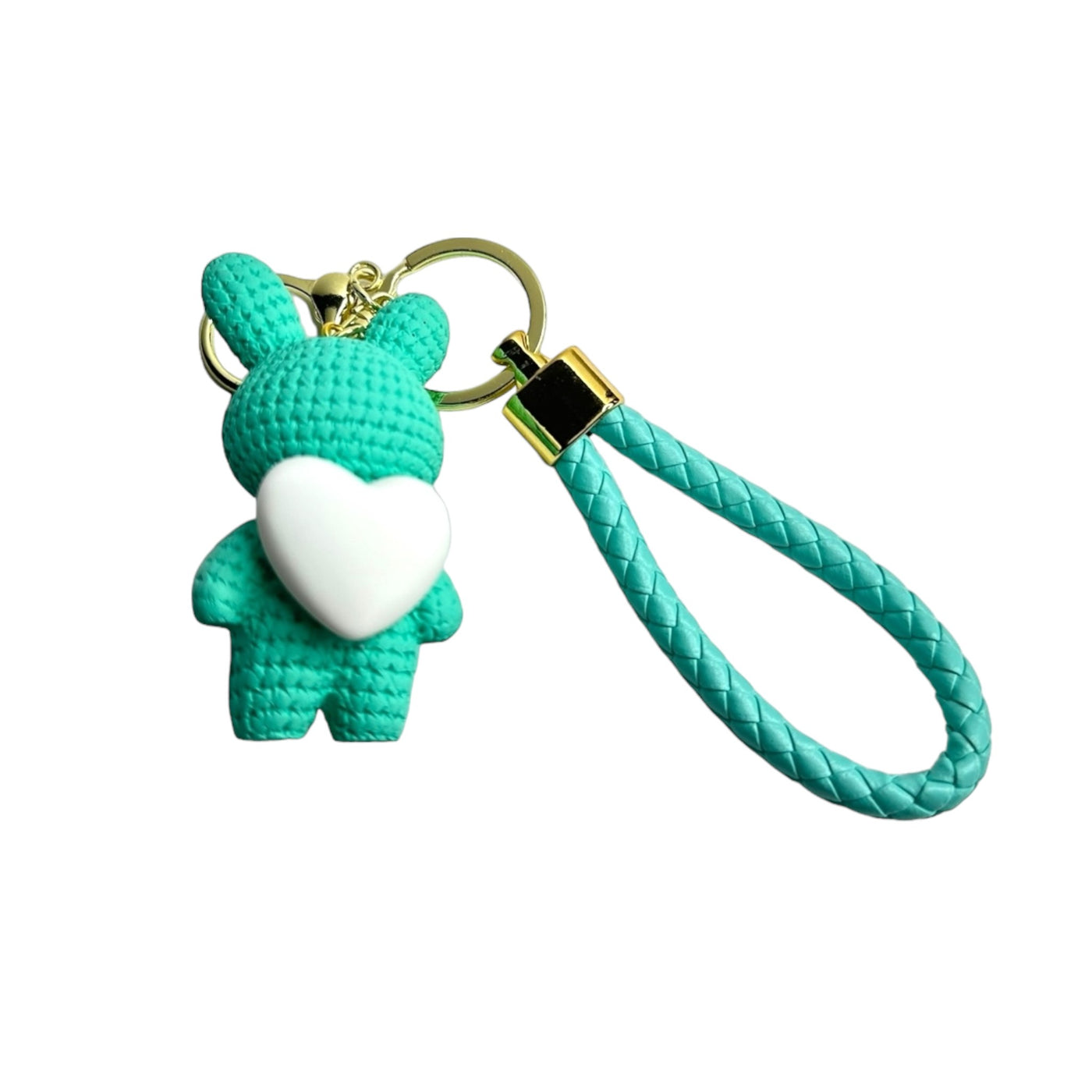 Lovely Cartoon Rabbit Heart Keychain