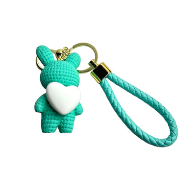 Lovely Cartoon Rabbit Heart Keychain