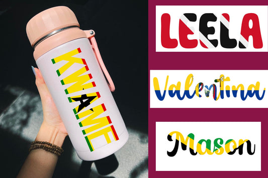 Country Flag Name Decal