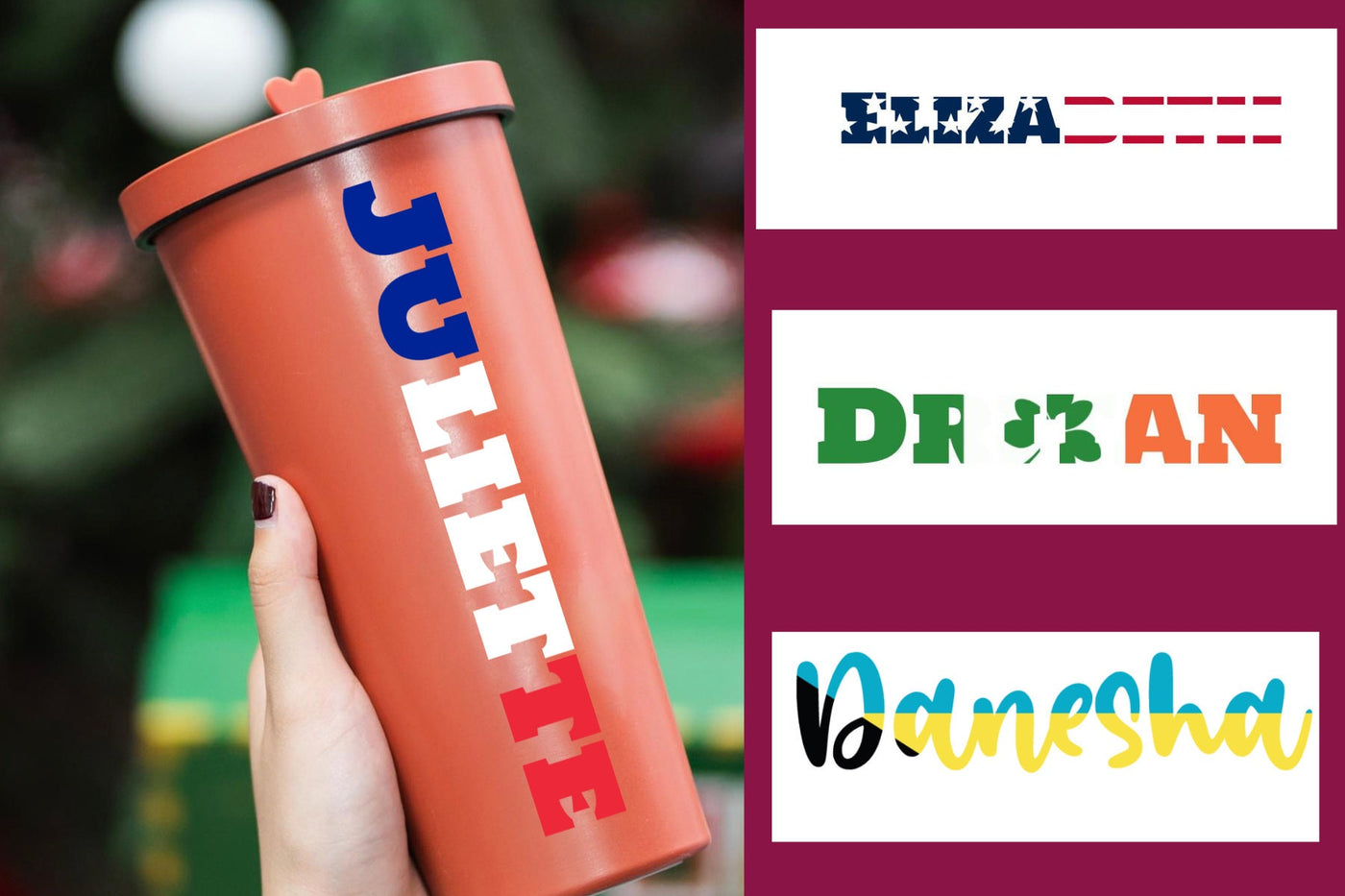 Country Flag Name Decal